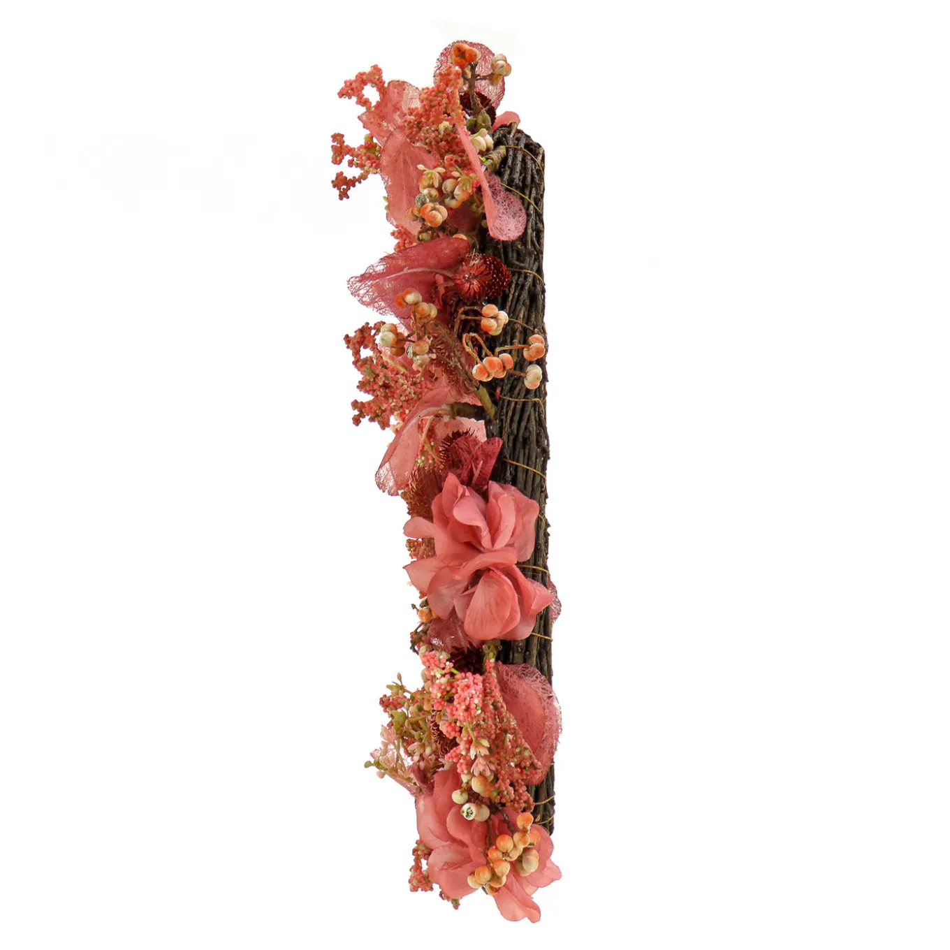 16 in. Valentine's Flower Blooms Floral Heart Wreath