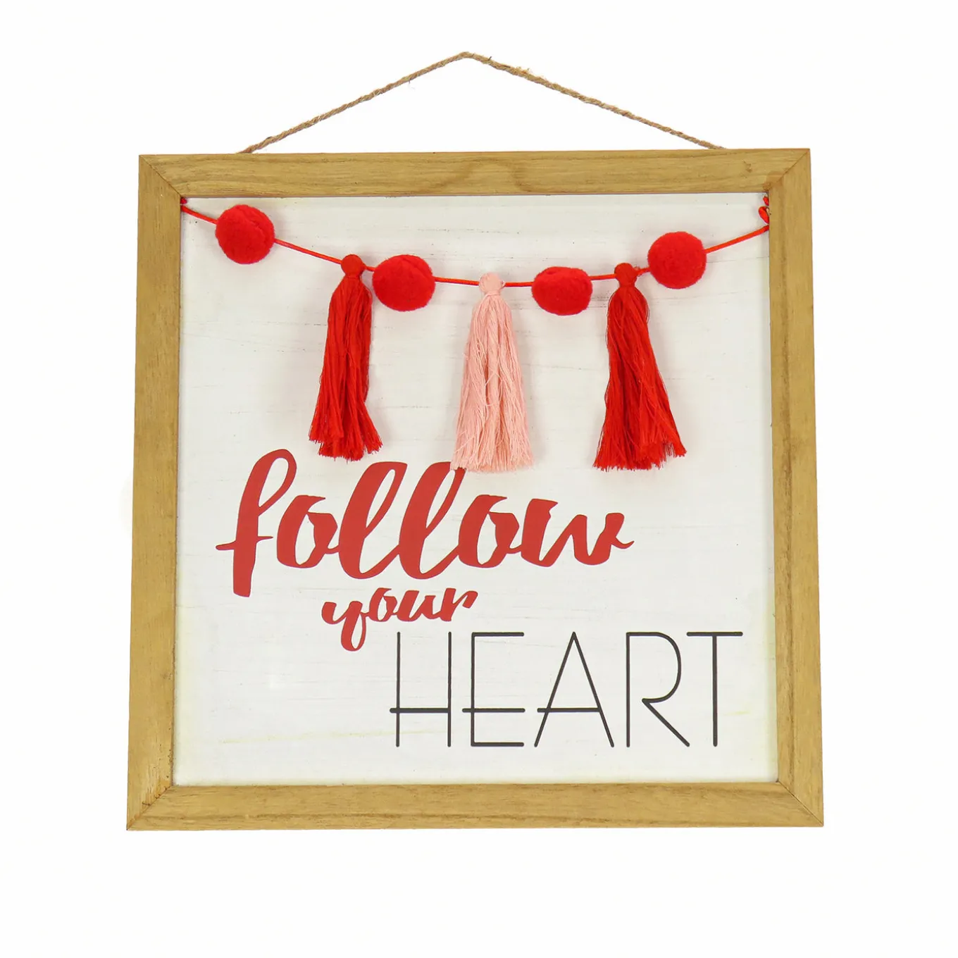 13 in. Valentine's 'Follow Your Heart' Hanging Wall Decoration