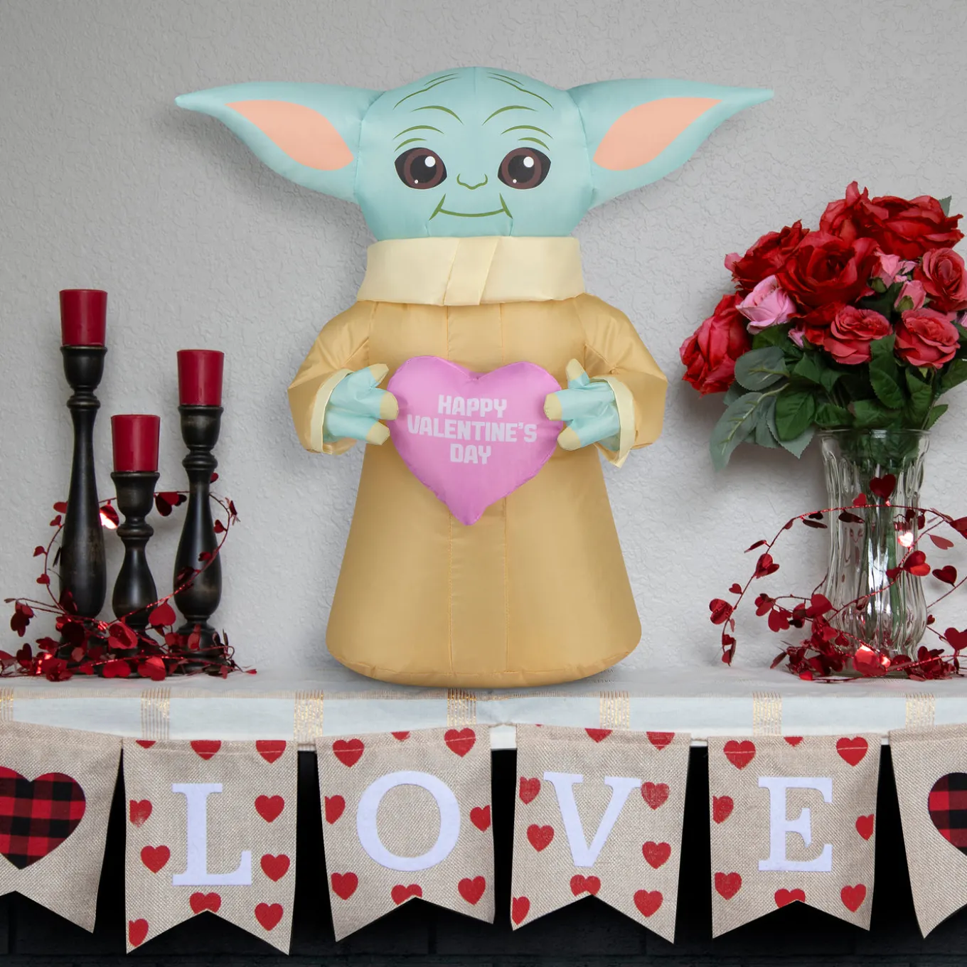 20 in. Valentine's Inflatable Baby Yoda