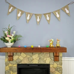 70 in. White Easter Bunny Hanging Banner Decoration