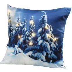 17 in. Winter Scene Pillow with LED Lights