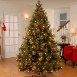 9ft. Pre-Lit Carolina Pine Tree with Clear Lights with 900 Clear Lights