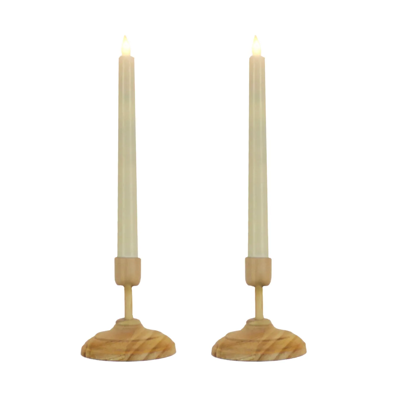 HGTV Home Collection Flameless Heritage Candle Pair, Natural Base