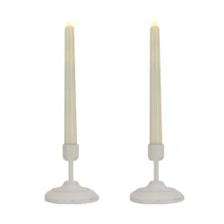 HGTV Home Collection Flameless Heritage Candle Pair, White Base