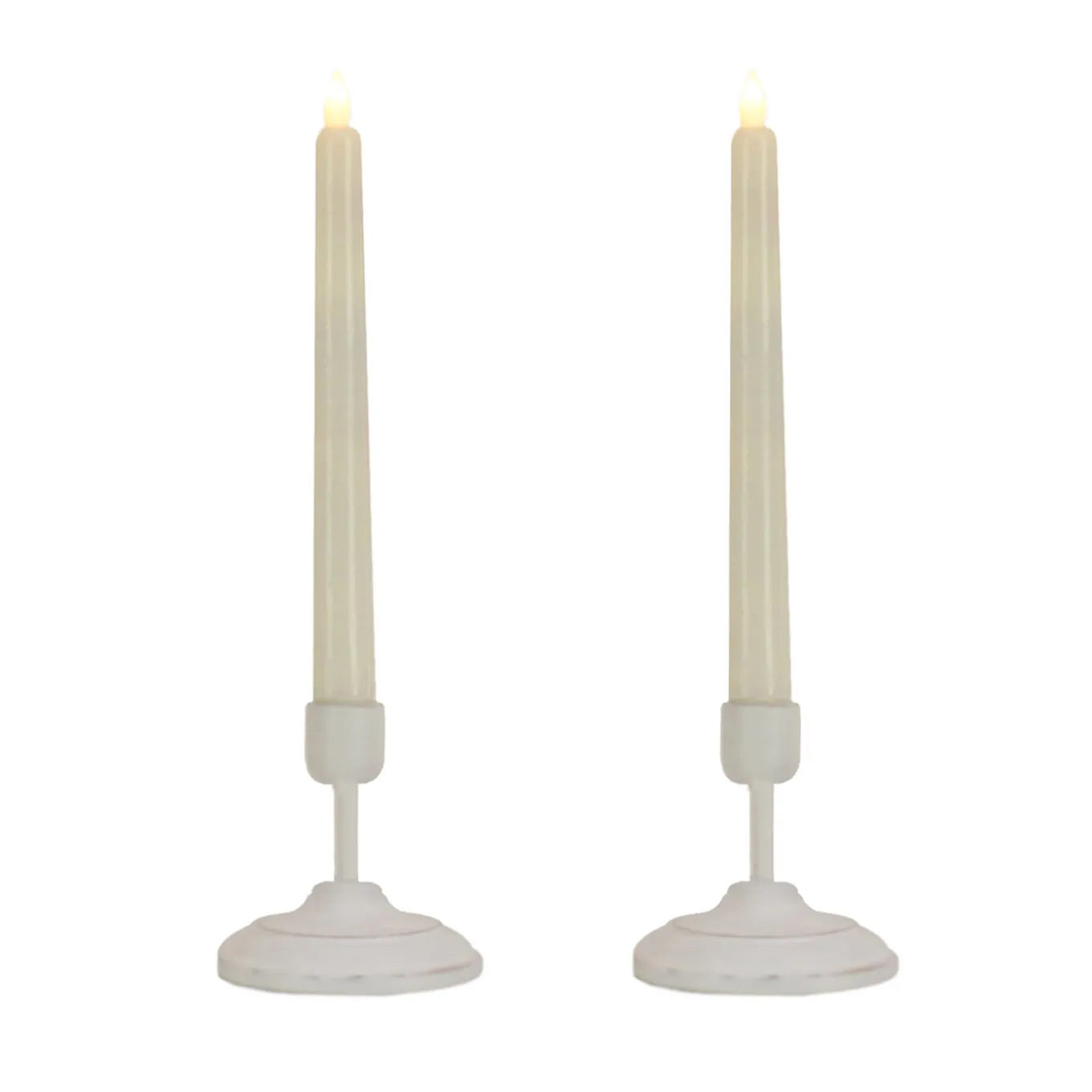 HGTV Home Collection Flameless Heritage Candle Pair, White Base