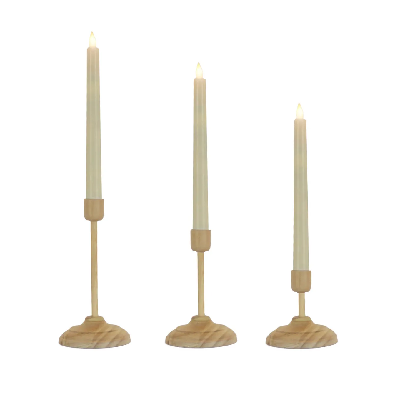 HGTV Home Collection Flameless Heritage Candle Set, Natural Base