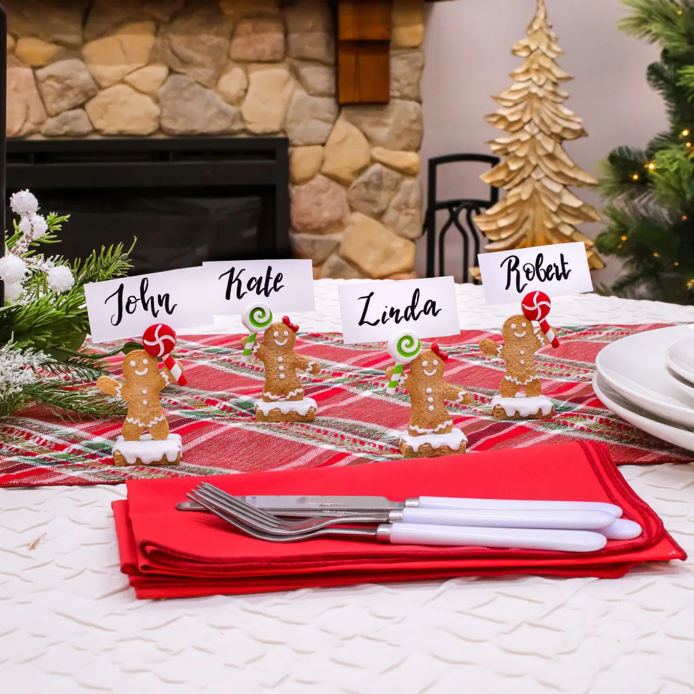 4-Piece Gingerbread Cookie Card Holders