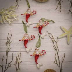 4-Piece HGTV Home Collection Santa Merman Ornaments