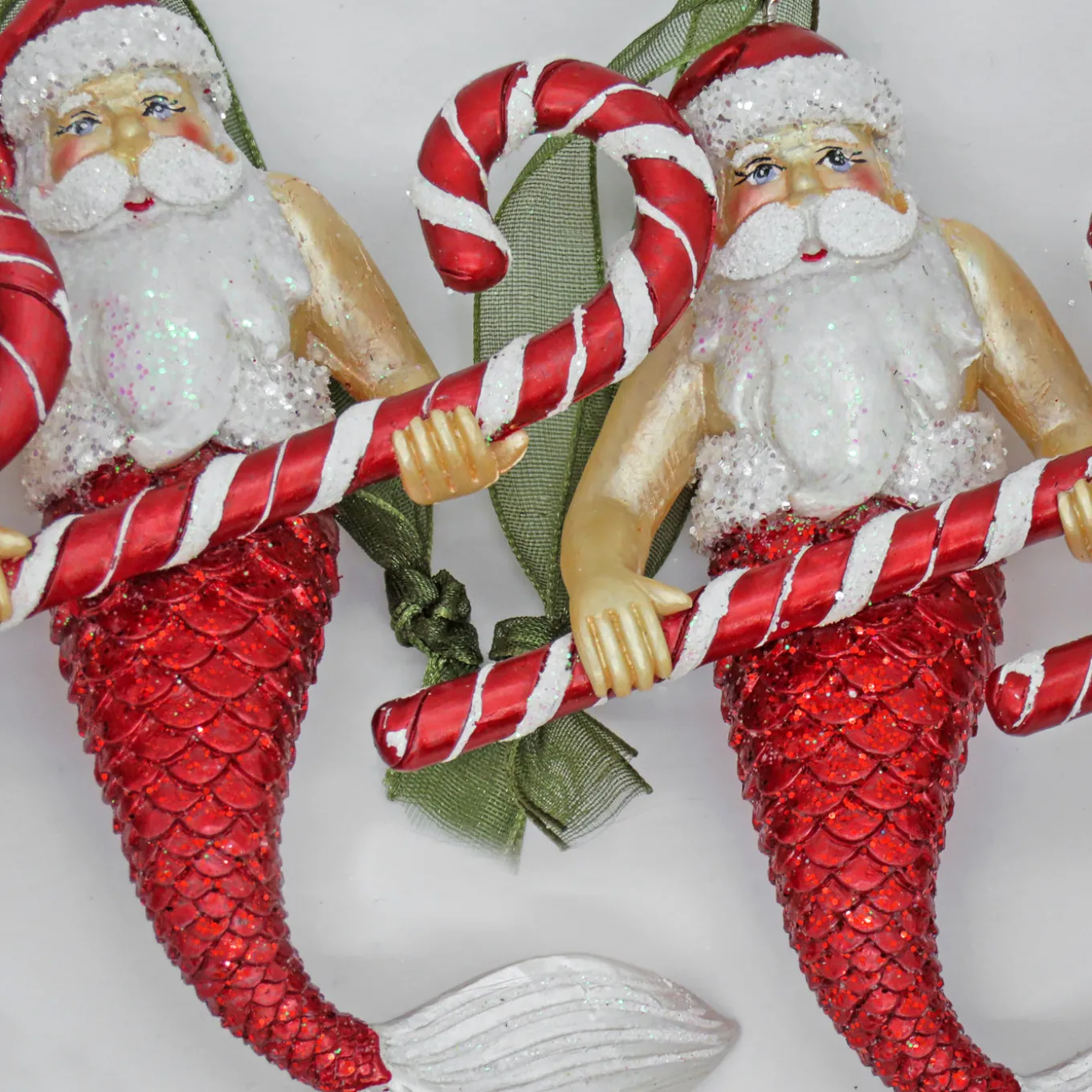 4-Piece HGTV Home Collection Santa Merman Ornaments