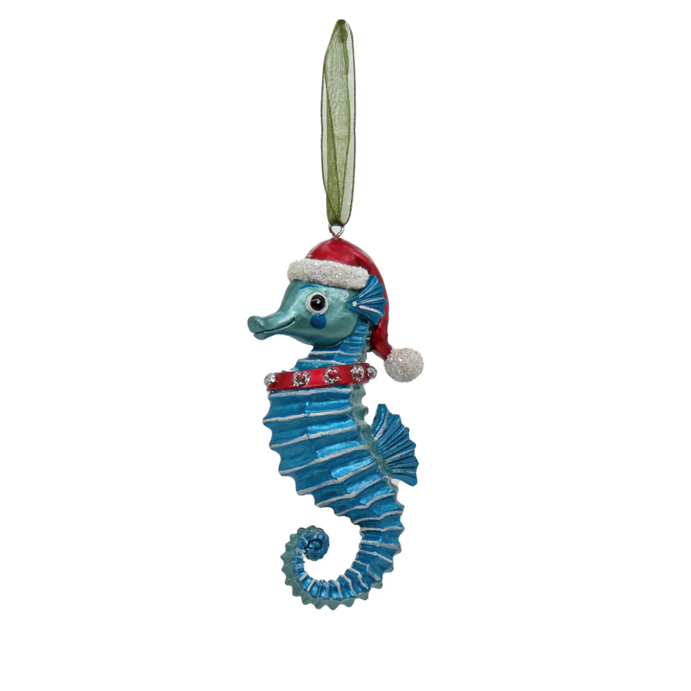 4-Piece HGTV Home Collection Teal Seahorse Ornaments