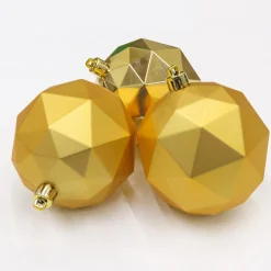 6-Piece Shatterproof Geometric Gold Ornaments