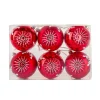 6-Piece Shatterproof Snowflake Red Ornaments