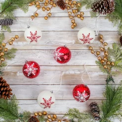 6-Piece Shatterproof Snowflake Ornaments