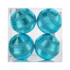 4-Piece Shatterproof Swirling Blue Ornaments