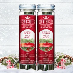 Scented Ornaments, 2-Pack- 6ct Bottle, Christmas Berry, Fragrance-Infused Paper Sticks