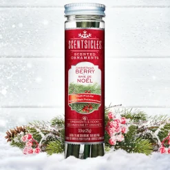 Scented Ornaments, 2-Pack- 6ct Bottle, Christmas Berry, Fragrance-Infused Paper Sticks
