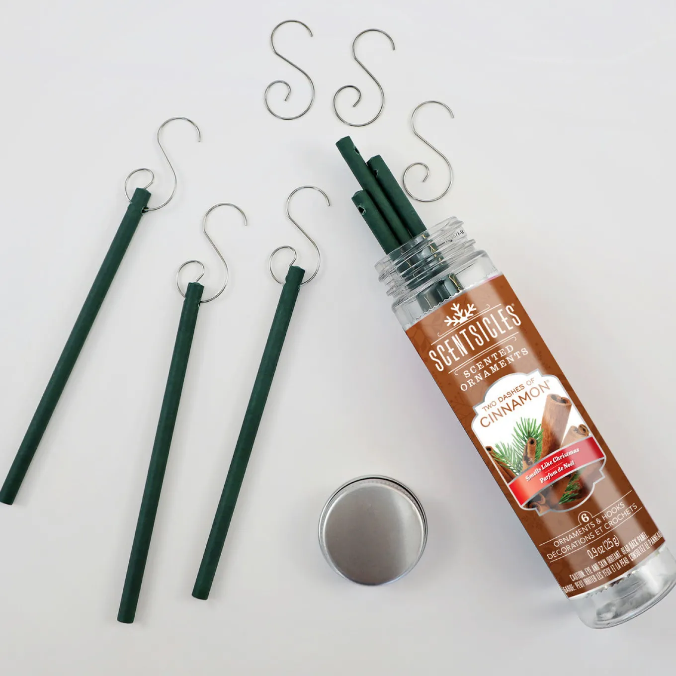 Scented Ornaments, 2-Pack- 6ct Bottle, 2 Dashes of Cinnamon, Fragrance-Infused Paper Sticks