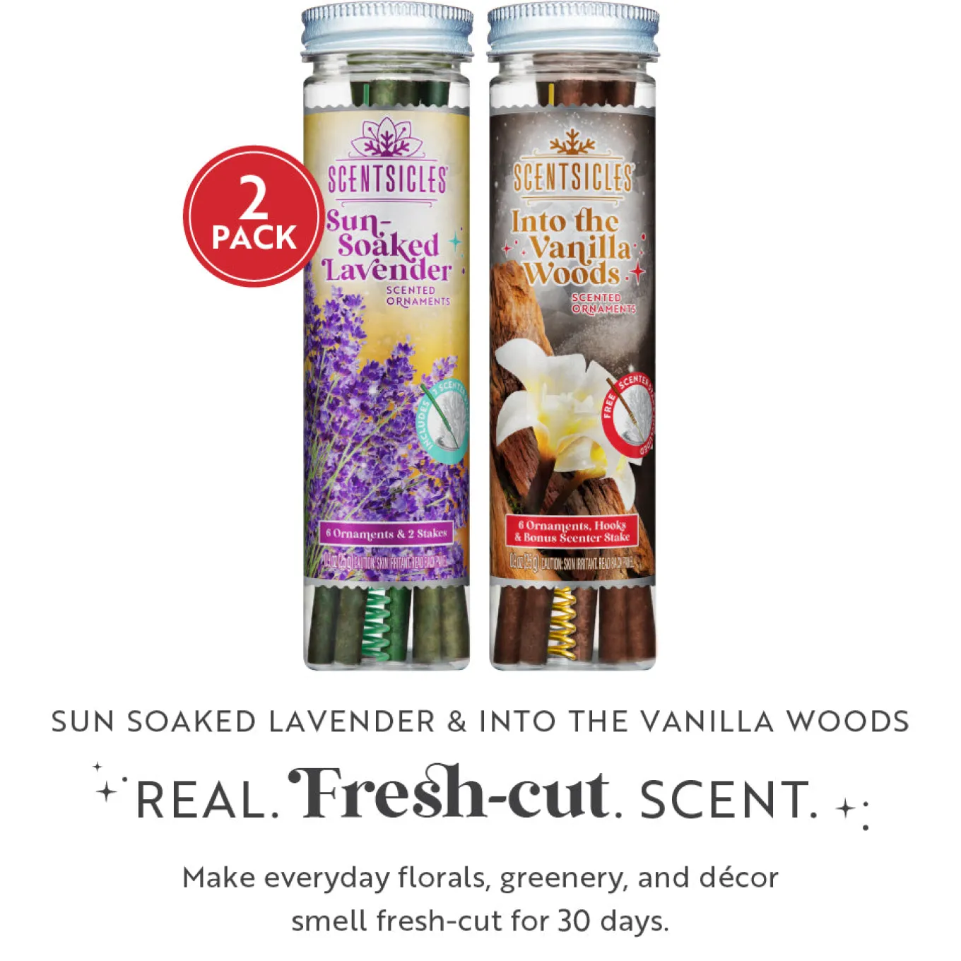 Scentsicles, 6pc Stick, 1 Sun-Soaked Lavender/1 Into the Vanilla Woods- 2 pack