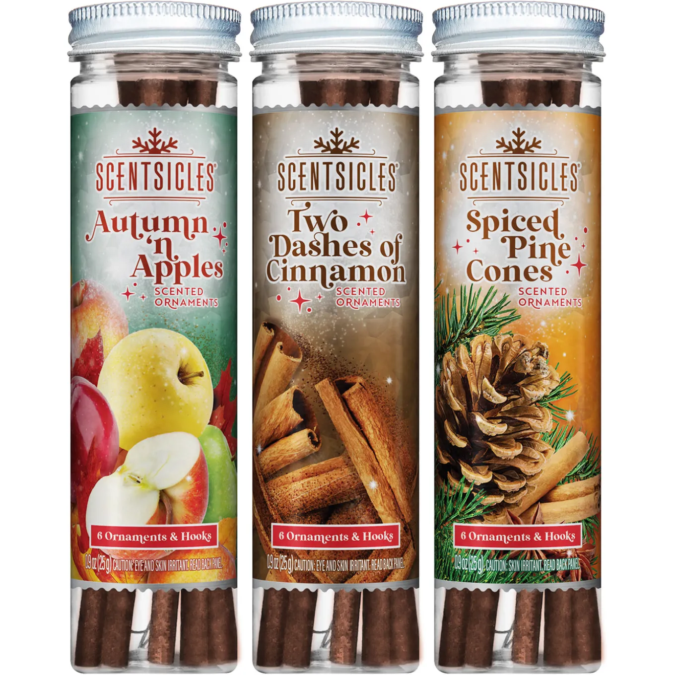 Scentsicles, 6pc Stick, Autumn 'n Apples, Two Dashes of Cinnamon, Spiced Pine Cones - 3 Pack