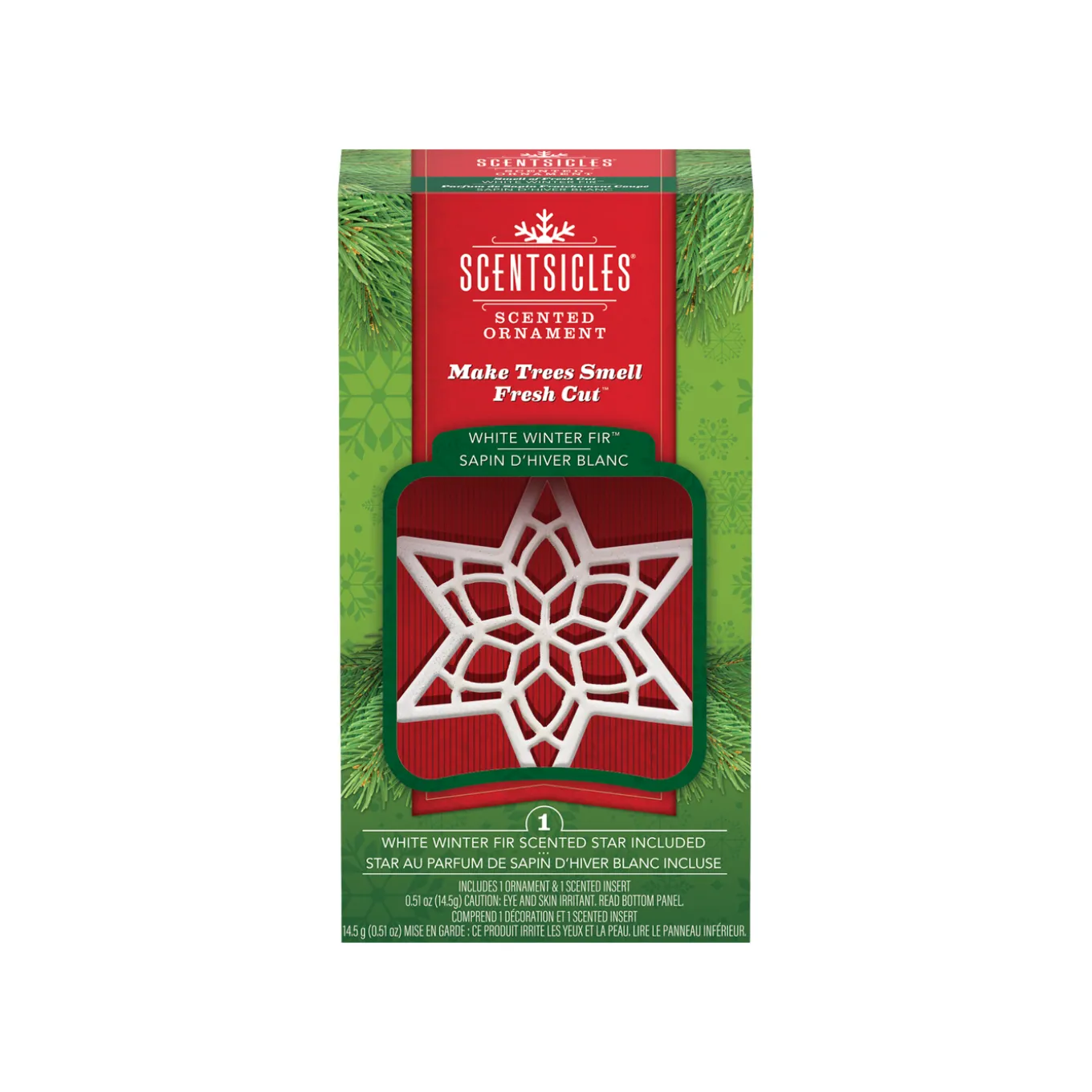 Scentsicles, Scented Star Ornament, White Winter Fir, 2-Pack