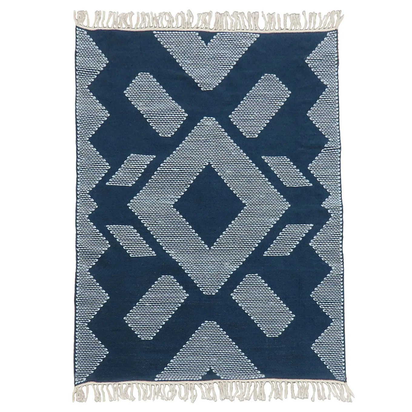 5x7 ft. Indigo Blue Hand Woven Outdoor Rug