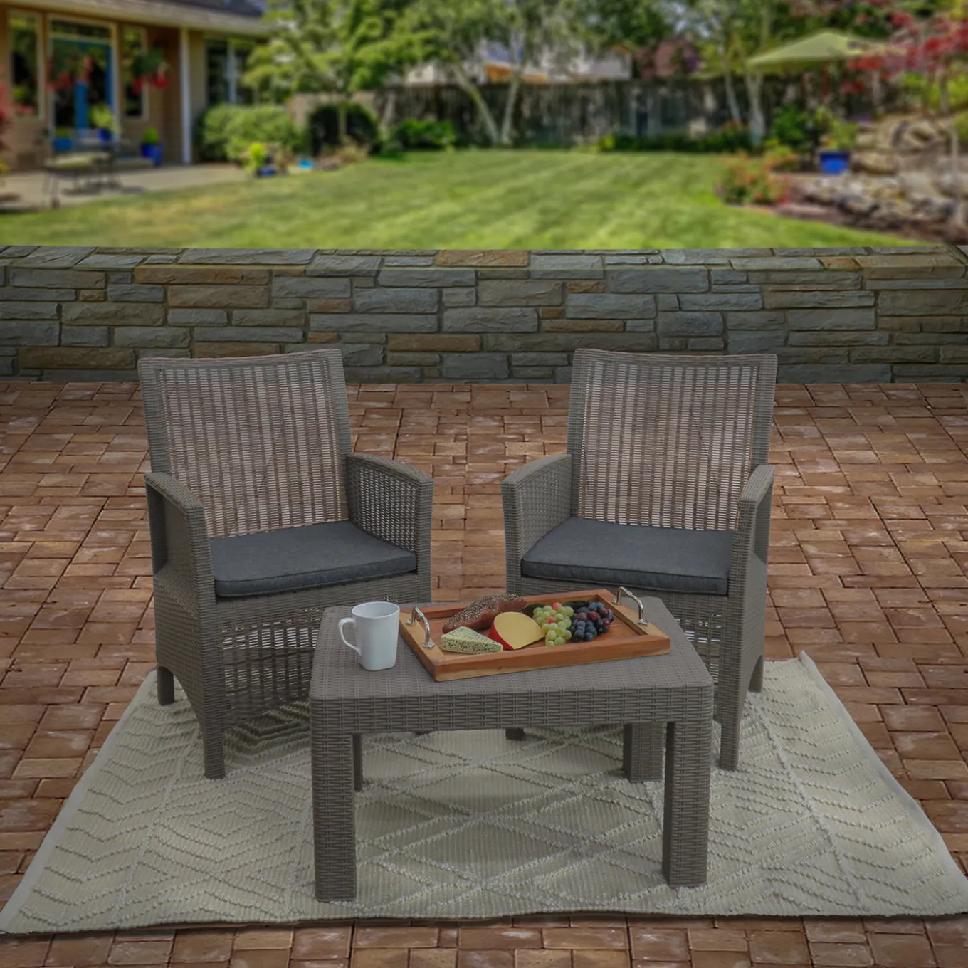 5x7 ft. Sand Hand Woven Outdoor Rug