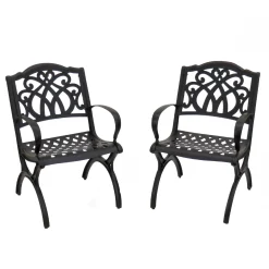 24x26x36 in. Leeds Aluminum Circle All Weather Chairs, Set of 2, Leeds Collection
