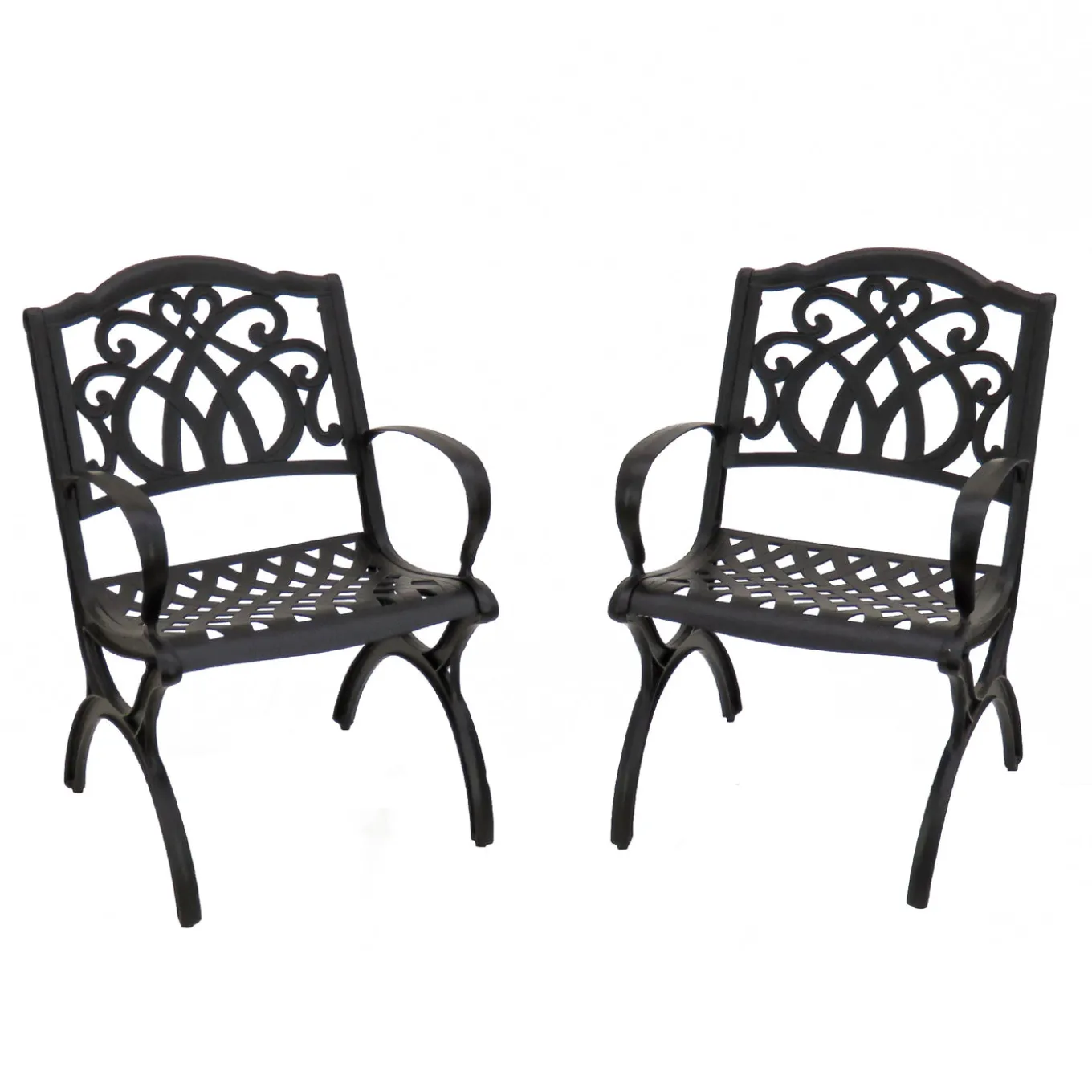 24x26x36 in. Leeds Aluminum Circle All Weather Chairs, Set of 2, Leeds Collection